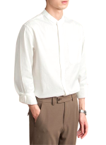 Chemise col Mao style urbain Blanc 2