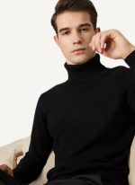 Col Roulé Homme Noir Confort 1