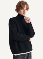 Pull Camionneur Noir en Tricot Côtelé 4