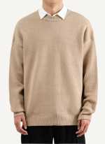 Pull Col Rond Beige Homme Onyx