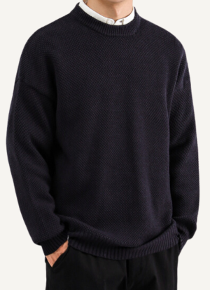 Pull Col Rond Noir Homme Onyx