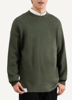 Pull Col Rond Vert Kaki Homme Onyx 3