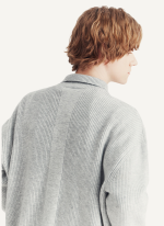 Pull camionneur gris clair en tricot côtelé 2