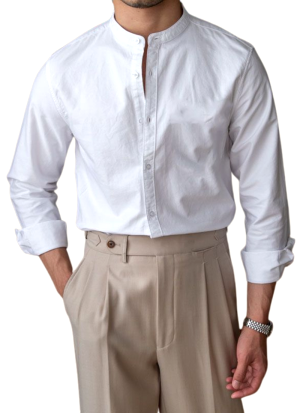 Chemise Col Mao Classique Blanc