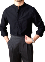 Chemise Col Mao Classique Noir Chemise Col Mao Classique Noir