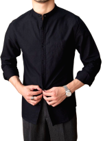 Chemise Col Mao Classique Noir 2 Chemise Col Mao Classique Noir 2