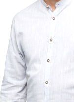 Chemise Col Mao Lin Coton Gris Clair Pour Homme 2 Chemise Col Mao Lin Coton Gris Clair Pour Homme 2