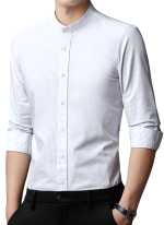 Chemise Col Mao Pure Coton Blanc 2 Chemise Col Mao Pure Coton Blanc 2