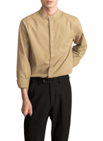 Chemise Col Mao Style Urbain Camel 3 Chemise Col Mao Style Urbain Camel 3