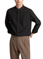Chemise Col Mao Style Urbain Noir 2 Chemise Col Mao Style Urbain Noir 2