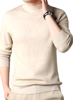 Pull Col Montant Beige Essentiel Pour Homme 2
