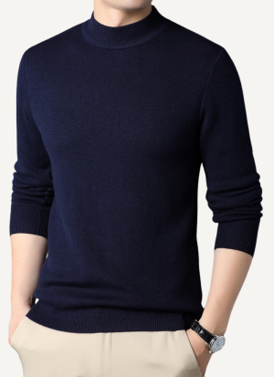 Pull Col Montant Bleu Marine Essentiel Pour Homme