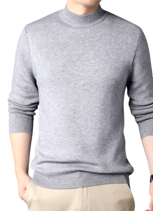 Pull Col Montant Gris Clair Essentiel Pour Homme 2