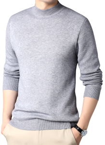 Pull Col Montant Homme En Laine Cachemire - Doux, Chaud, Tricoté - Coupe Ajustée, Couleur Unie - Marque Zhilifs