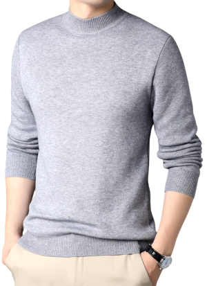 Pull Col Montant Gris Clair Essentiel Pour Homme