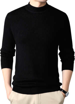 Pull Col Montant Noir Essentiel Pour Homme
