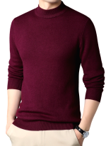 Pull Col Montant Rouge Bordeaux Essentiel Pour Homme