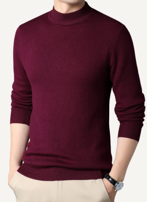 Pull Col Montant Rouge Bordeaux Essentiel Pour Homme