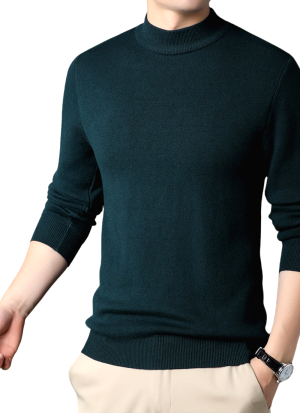 Pull Col Montant Vert Sapin Essentiel Pour Homme
