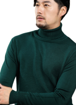 Pull Col Roule Confort Vert 4