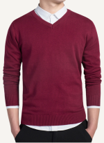 Pull Homme Col V Noir En Coton 3