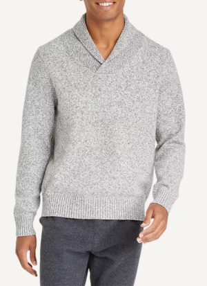 Pull Col Châle Londonien Gris Clair