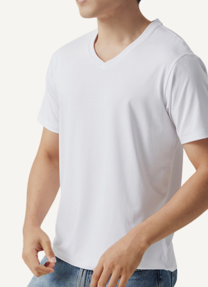 Tee Shirt Col V Homme Eminence Blanc