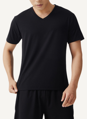 Tee Shirt Col V Homme Eminence Noir