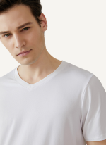 Tee Shirt Col V Homme Essentiel Blanc 1