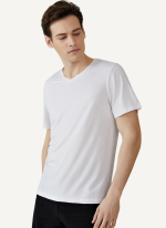 Tee Shirt Col V Homme Essentiel Blanc