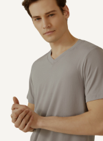 Tee Shirt Col V Homme Essentiel Gris