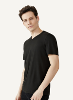 Tee Shirt Col V Homme Essentiel Noir 1