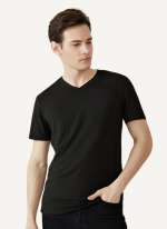 Tee Shirt Col V Homme Essentiel Noir 2