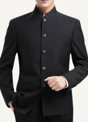 Veste Mao Minimaliste Noir